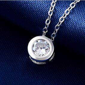 New Design 925 Sterling Silver Cubic Zirconia Pendant Necklace Women Jewelry Engagement Bride Jewelry