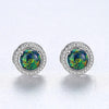 New Design 925 Sterling Silver Earrings Opal AAA Zircon Crystal Earrings For Women Glamour Jewelry