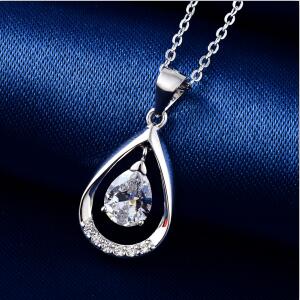 New Design 925 Sterling Silver Necklace Water Drops Pendant Purple Crystal Ladies Jewelry Wedding Gifts Wholesale