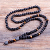 Design Black 6mm BLava Stones Wood Bead Men's Hematite Buddha Bead Necklace