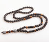 Design Black 6mm BLava Stones Wood Bead Men's Hematite Buddha Bead Necklace