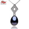 New Design Black Pearl Pendant Necklaces for Women Pearls Cubic Zirconia Fine Jewelry 925 Sterling Silver Chain FEIGE