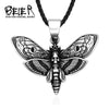 Design Death Head Skull Butterfly Moth Pendant For Men Stainless Steel Punk Chains Necklace Jewelry