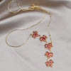 Design Jewelry  Orange Zircon Maple Leaf Pendant Necklace Elegant Women's Prom Party Accessories
