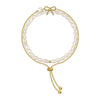 Design Jewelry Natural Freshwater Pearl Elastic Cord Double Bowknot Adjustable Bracelet Elegant Women's Bracelet