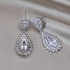 Design Jewelry Silver Color Copper Set Zircon Water Drop Pendant Earrings  Women's Wedding Party Accessories