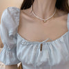 Design Jewelry Simple Natural Freshwater Pearl Love Necklace Pendant Necklace Elegant Women's Clavicle Necklace