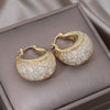Design Jewelry in Korea 14K Gold plated  Crystal Letter U hoop Earrings Elegant Women's Prom Party Accessories