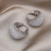 Design Jewelry in Korea 14K Gold plated  Crystal Letter U hoop Earrings Elegant Women's Prom Party Accessories