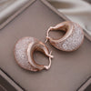 Design Jewelry in Korea 14K Gold plated  Crystal Letter U hoop Earrings Elegant Women's Prom Party Accessories