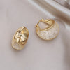 Design Jewelry in Korea 14K Gold plated  Crystal Letter U hoop Earrings Elegant Women's Prom Party Accessories