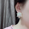 Design Jewelry in Korea Irregular Zircon Exaggerated Flower Earrings  Women's Wedding Party Accessories