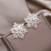 Design Jewelry in Korea Irregular Zircon Exaggerated Flower Earrings  Women's Wedding Party Accessories