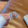 Design Jewelry in Korea  Zircon Silver Electroplated Round Earrings Elegant Women's Prom Party Accessories