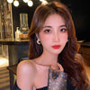 Design Jewelry in Korea  Zircon Silver Electroplated Round Earrings Elegant Women's Prom Party Accessories