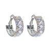 Design Jewelry in Korea  Zircon Silver Electroplated Round Earrings Elegant Women's Prom Party Accessories