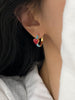 Design Jewelry in Korea Simple Enamel Red Love small hoop Earrings Sweet Girl Gift Women's Daily Accessories