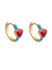 Design Jewelry in Korea Simple Enamel Red Love small hoop Earrings Sweet Girl Gift Women's Daily Accessories