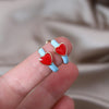 Design Jewelry in Korea Simple Enamel Red Love small hoop Earrings Sweet Girl Gift Women's Daily Accessories