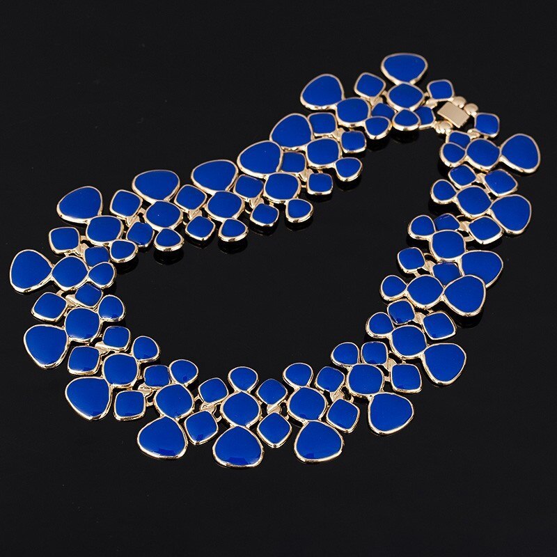 Design choker Short Necklace Popular Big Pendant Clavicle Chain 9 color  Women's Delicate Banquet Jewelry #N003