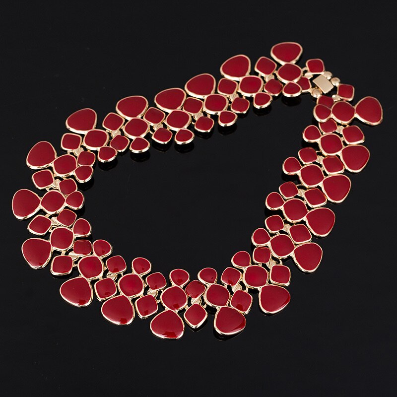 Design choker Short Necklace Popular Big Pendant Clavicle Chain 9 color  Women's Delicate Banquet Jewelry #N003