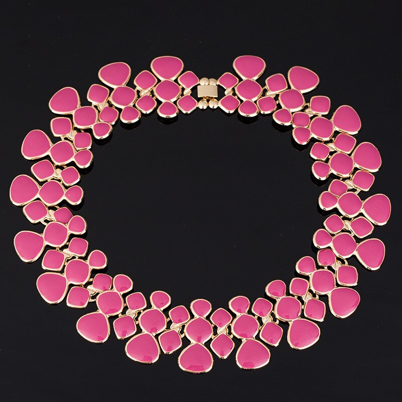 Design choker Short Necklace Popular Big Pendant Clavicle Chain 9 color  Women's Delicate Banquet Jewelry #N003