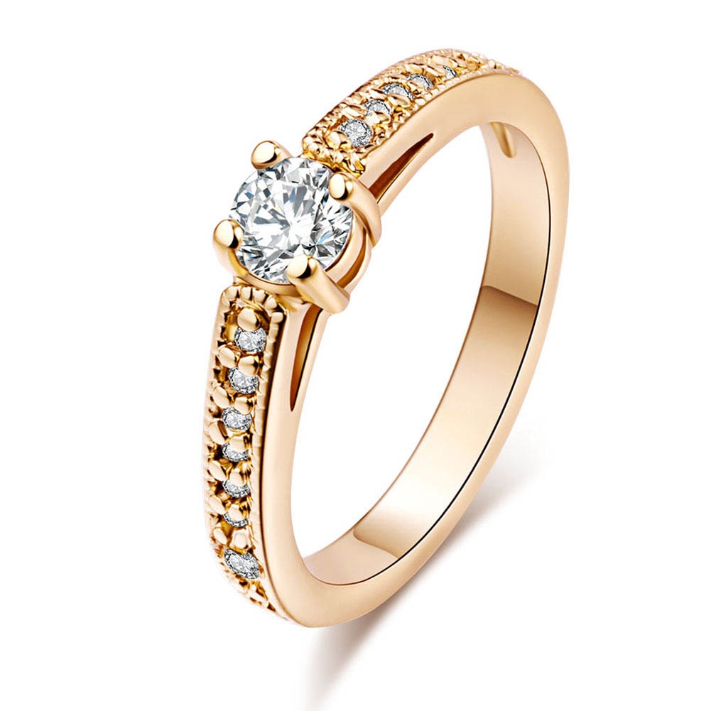 New Design Gold Color Zircon Wedding Ring Tail ring For Women Jewelry Gift