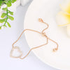 Design Hollow Heart Bracelets For Woman Gold Silvery Snake Chain Clear Crystal Adjustable Bracelet For Lover Jewelry