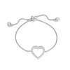 Design Hollow Heart Bracelets For Woman Gold Silvery Snake Chain Clear Crystal Adjustable Bracelet For Lover Jewelry