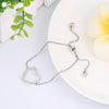 Design Hollow Heart Bracelets For Woman Gold Silvery Snake Chain Clear Crystal Adjustable Bracelet For Lover Jewelry