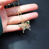 Design Jewelry Exquisite Copper Inlaid Zircon Pendant Necklace Beautiful Butterfly Party Necklace for women