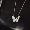 Design Jewelry Exquisite Copper Inlaid Zircon Pendant Necklace Beautiful Butterfly Party Necklace for women