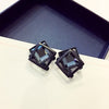 Design Jewelry Simple Black Crystal Metal Earrings aretes de mujer modernos 2022