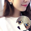 Design Jewelry Simple Black Crystal Metal Earrings aretes de mujer modernos 2022