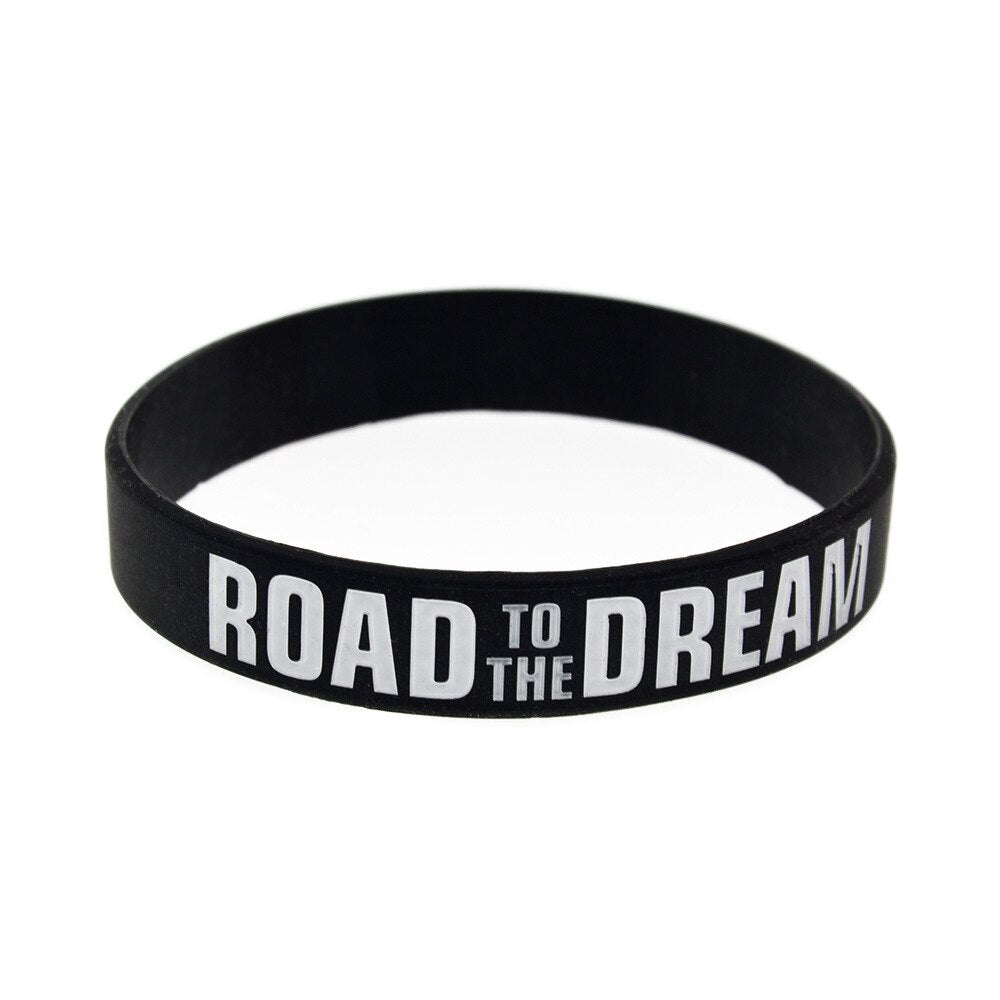 Design Minimalist Style Silicone Bracelet Men Woman Road TO The Dream Bracelets Charm Basketball Sport wristband
