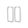 Design Multicolor Zircon Hoop Earrings for Women Colorful Crystal Rectangle Earring Party Wedding Jewelry Gifts 2022