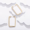 Design Multicolor Zircon Hoop Earrings for Women Colorful Crystal Rectangle Earring Party Wedding Jewelry Gifts 2022