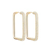 Design Multicolor Zircon Hoop Earrings for Women Colorful Crystal Rectangle Earring Party Wedding Jewelry Gifts 2022