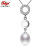 New Design Natural Pearl Pendant Necklaces for Women 9-10MM Pearls Cubic Zirconia Pendants Fine Jewelry Gifts FEIGE