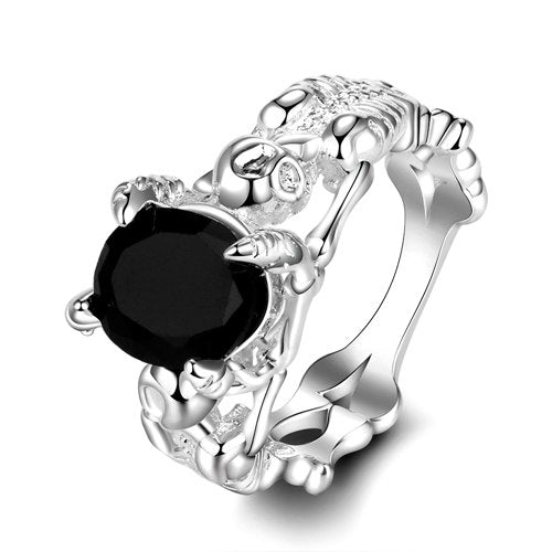 New Design Skull Silver 925 Jewelry Rings For Women Charm Multicolor Topaz Ring Anniversary Party gift Wholesale Fast Shipping