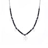 Design Stainless Steel Necklace For Woman Silvery Small Four-Leaf Clover Pendant Black Beads Chain Choker Jewelry