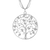 Design Tree Of Life Necklace For Woman Gold Color 3-layer Composite Chain Gig Crystal Round Pendant Long Necklaces Jewelry