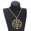 Design Tree Of Life Necklace For Woman Gold Color 3-layer Composite Chain Gig Crystal Round Pendant Long Necklaces Jewelry