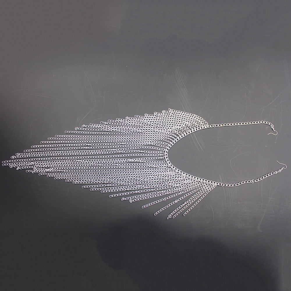 Design Women Gold Color  Chains Multi-Layers Tassel Head Chains Face Jewelry Harness Chains Head Jewelry Halloween Gift