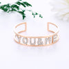 Design You&amp;Me Letter Cuff Bracelet For Woman Lover Bestfriend Colorful Rhinestone Hollow Bracelets&amp;Bangles Jewelry