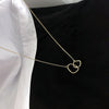 Double Circle Interlocking Clavicle Short Necklace Golden Necklace Choker for Women Girls Ladies Jewelry Accessories