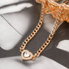Double Layer Heart Necklace Gold Color Thick Chain CZ Zircon Pendant Chokers Necklaces for Women Classic Jewelry Accessories