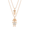 Double Layers Chain Crystal Figure Female Necklace for Women Sliver Color Boy Girl Long Pendant Necklace Statement Jewelry