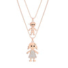 Double Layers Chain Crystal Figure Female Necklace for Women Sliver Color Boy Girl Long Pendant Necklace Statement Jewelry