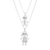 Double Layers Chain Crystal Figure Female Necklace for Women Sliver Color Boy Girl Long Pendant Necklace Statement Jewelry